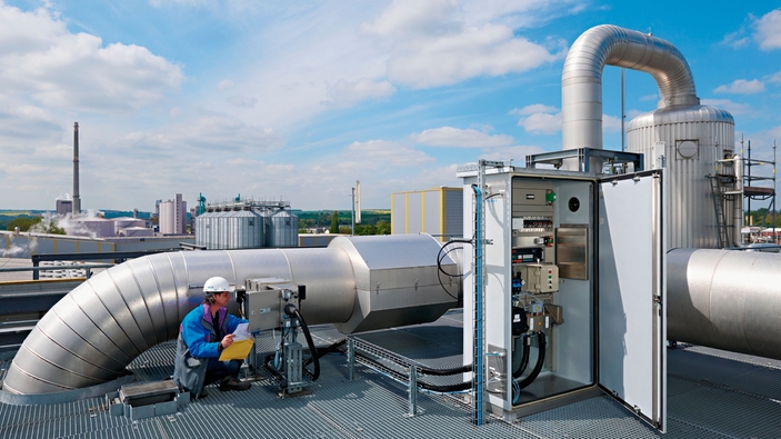 Man in front of measurement instruments