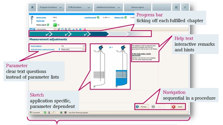 commissioning wizard levelflex and micropilot screenshot_new_appearance