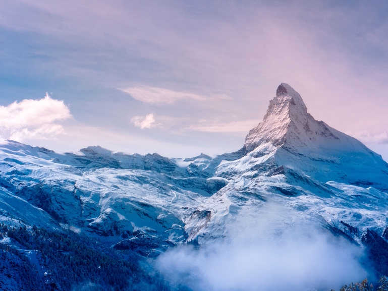 View on Matterhorn mountain in the Swiss alps